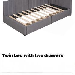 Bed  Twin With 2 Drawers 