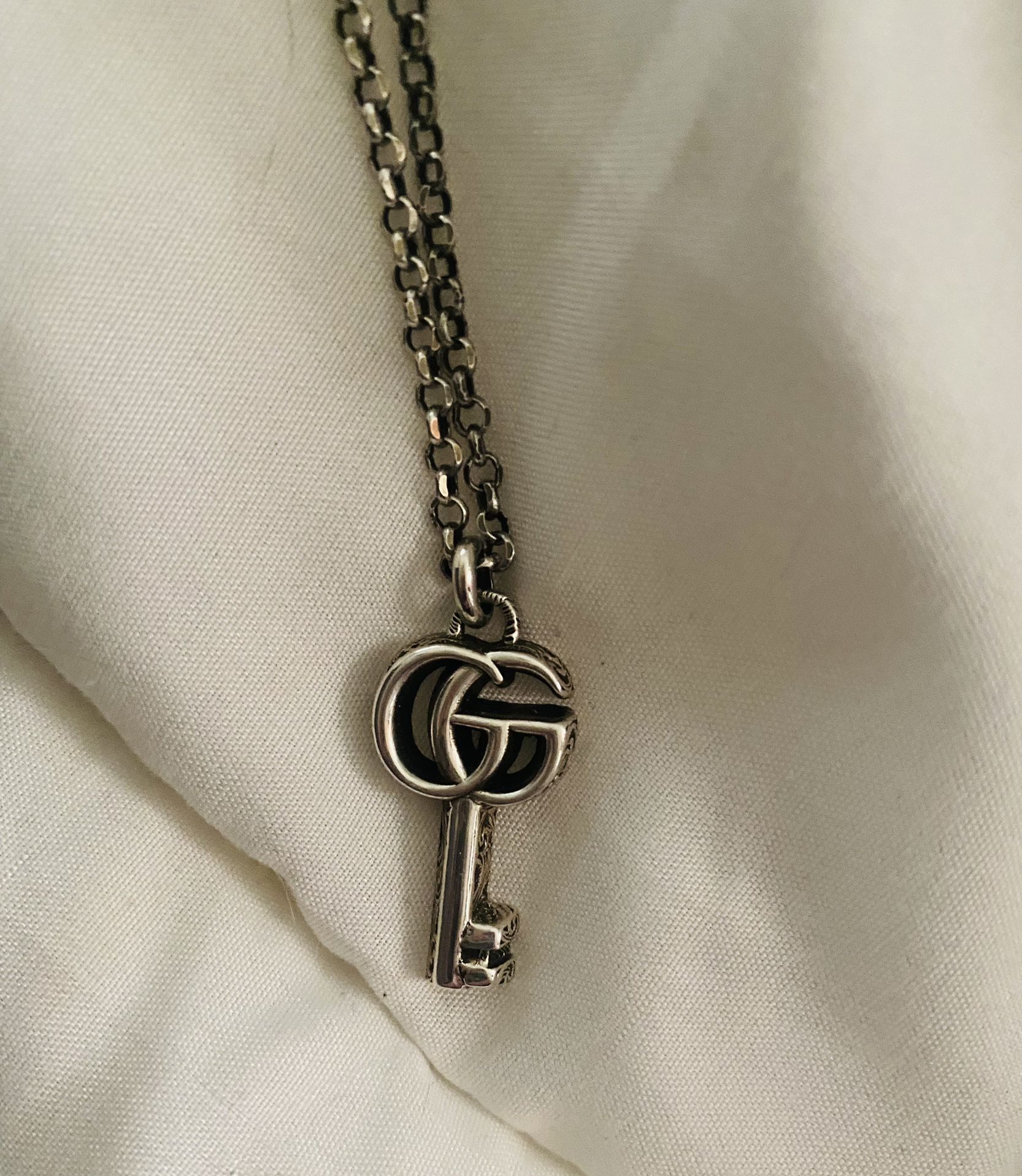 Gucci authentic double G key Necklace.  Like New. 