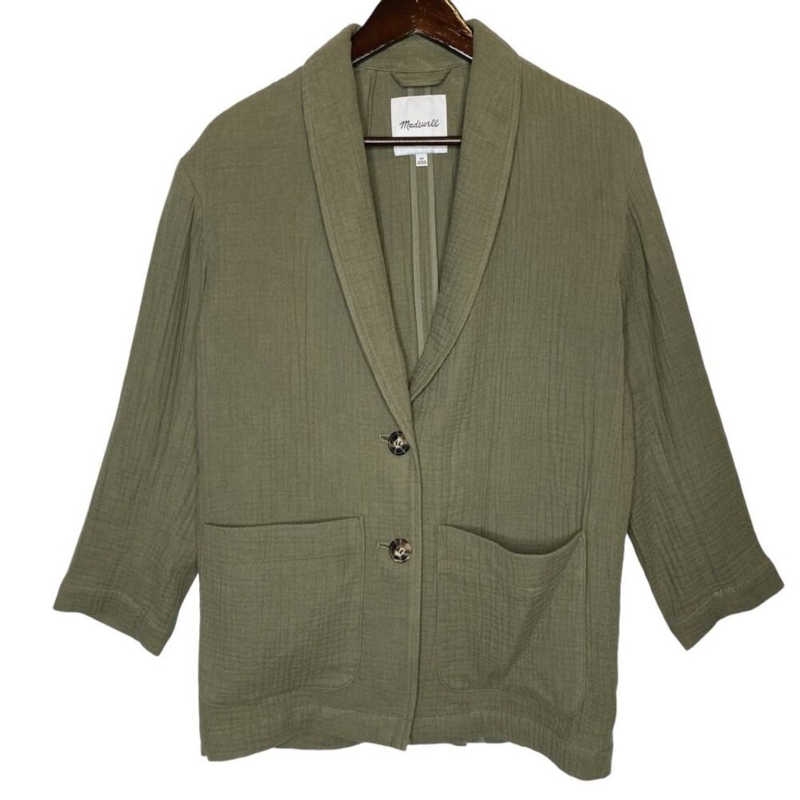 Madewell Women’s Lightspun Dorset Blazer Olive Green Size XS