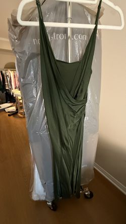 Emerald Green Satin Slip Dress – Elegant Evening Gown