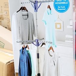 2-Tier Tripod Hanging Clothes Drying Rack, Steel [open box] (**NEW**)