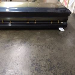 Sapphire Royal Blue & Gold Brush / Blue Velvet Casket

