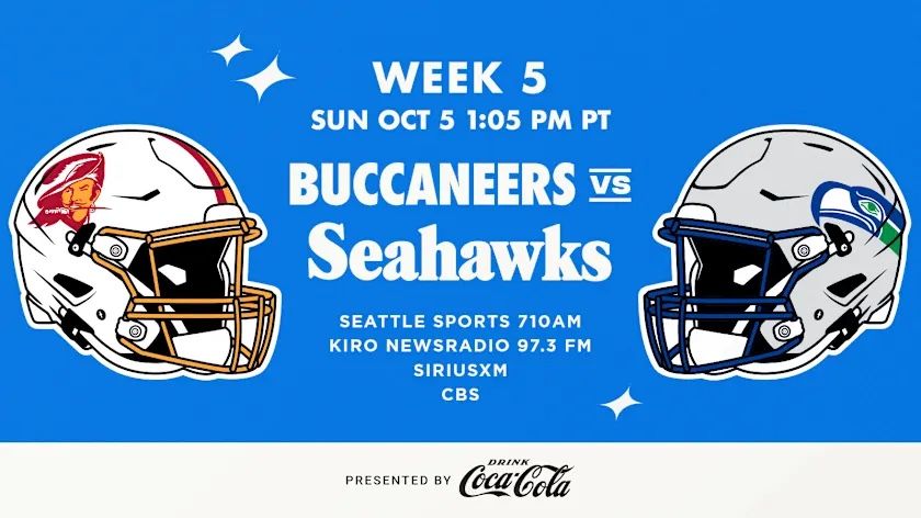 Seahawks vs Buccaneers 10/5, 1pm