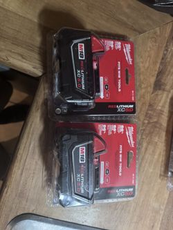 Two Milwaukee 5.0 Batteries