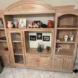 Large Solid Wood Entertainment Center / Display Cabinet