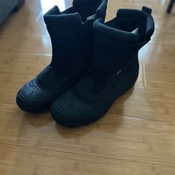 POLAR Mens Waterproof Outsole Deep Tread Fully Faux Fur Lined Winter Durable Snow Boots - Black