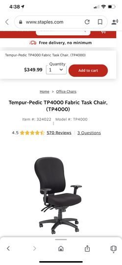 Tempur-Pedic TP4000 Fabric Task Chair, (TP4000)