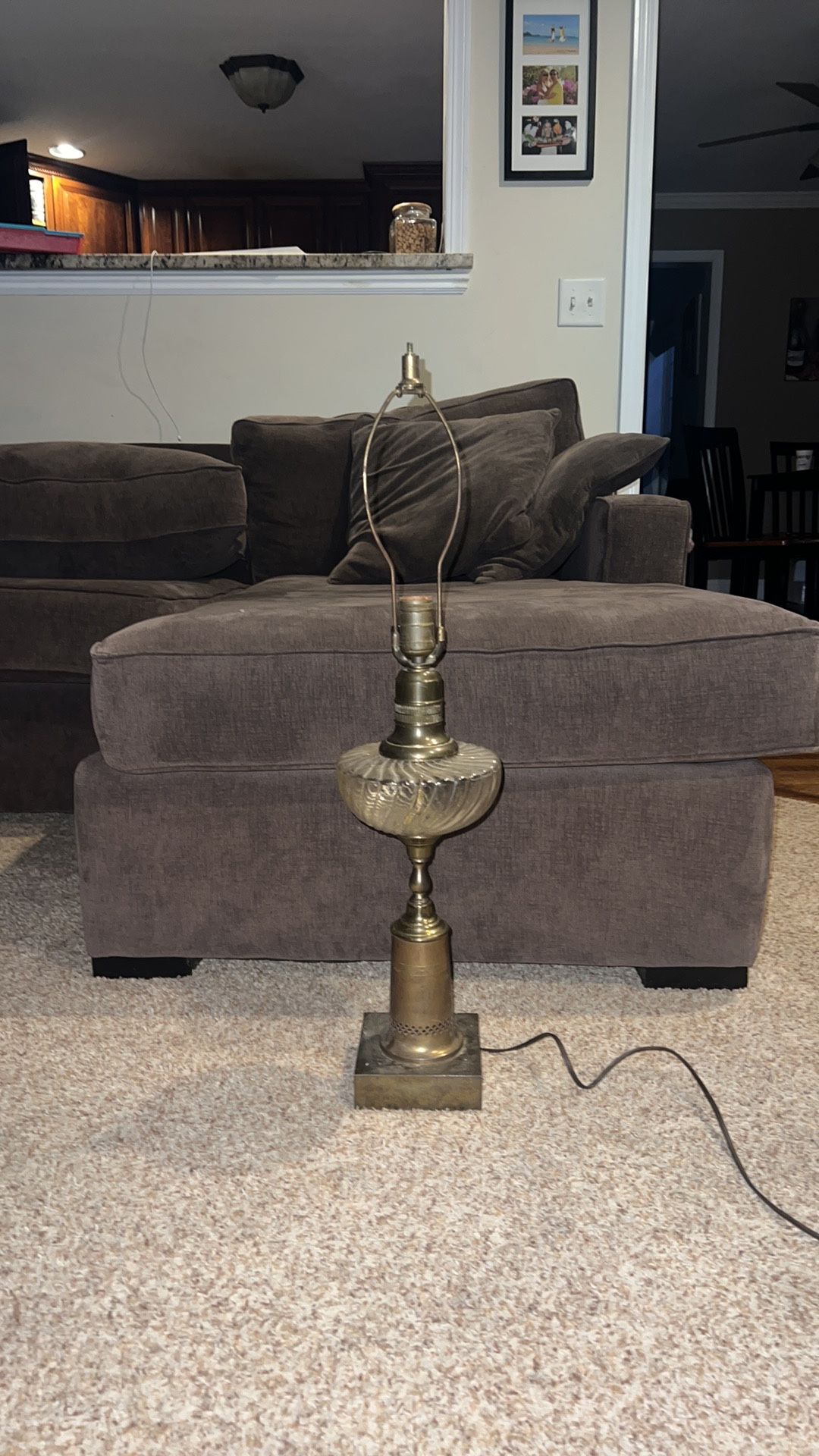 Vintage Antique Glass ball Detailed TALL Desk House Lamp. Has some rust see pics!