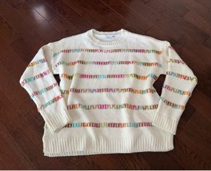 Women’s LG Cream Multicolor Striped Sweater