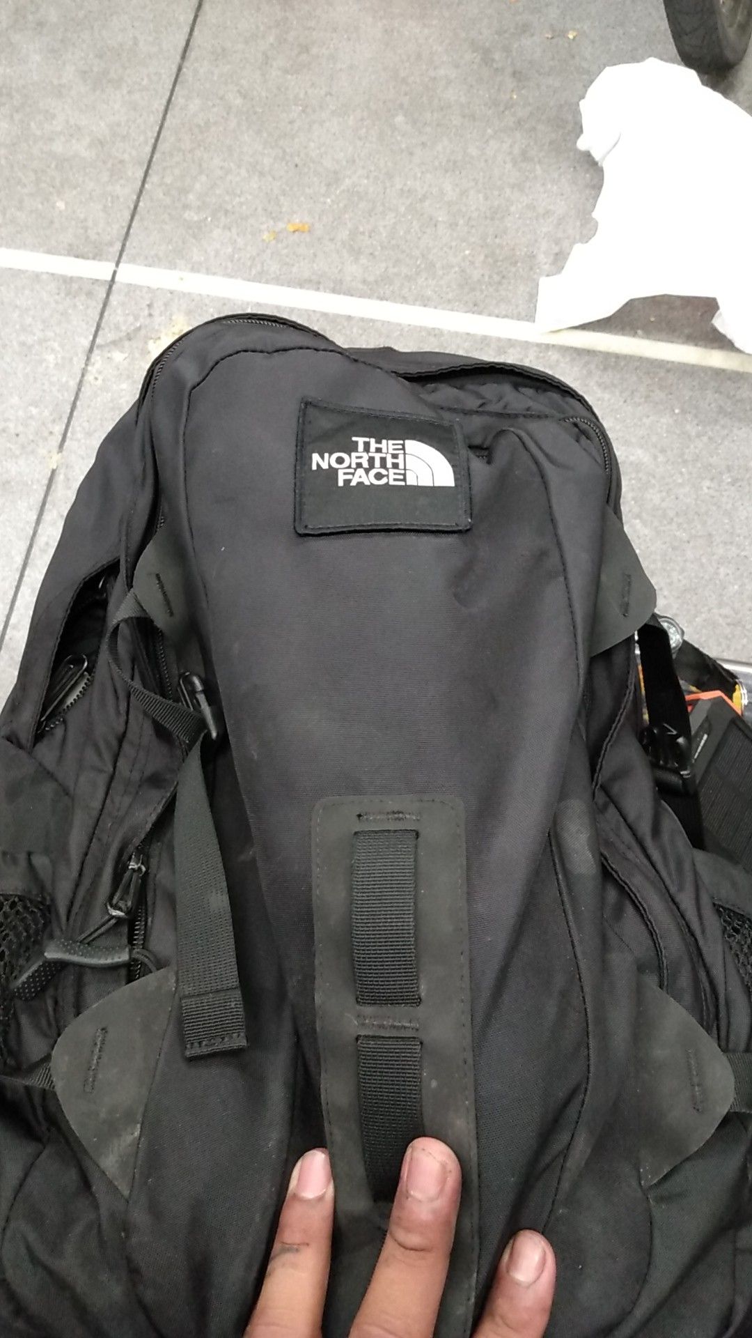 North face back pack not to big or to small perfect for bike riding hikeing
