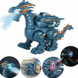 Tyrannosaurus Rex Dinosaur Toys, Electronic Walking With Glowing Simulated Flame Spray, Water Mist Spray, Realistic Roaring Sounds, Glowing Wings And