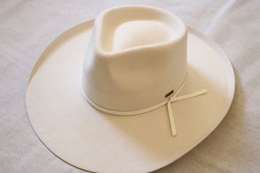 Brixton Marlow Rancher Fedora Hat Off White Wool Felt NWT Size M 7 1/4