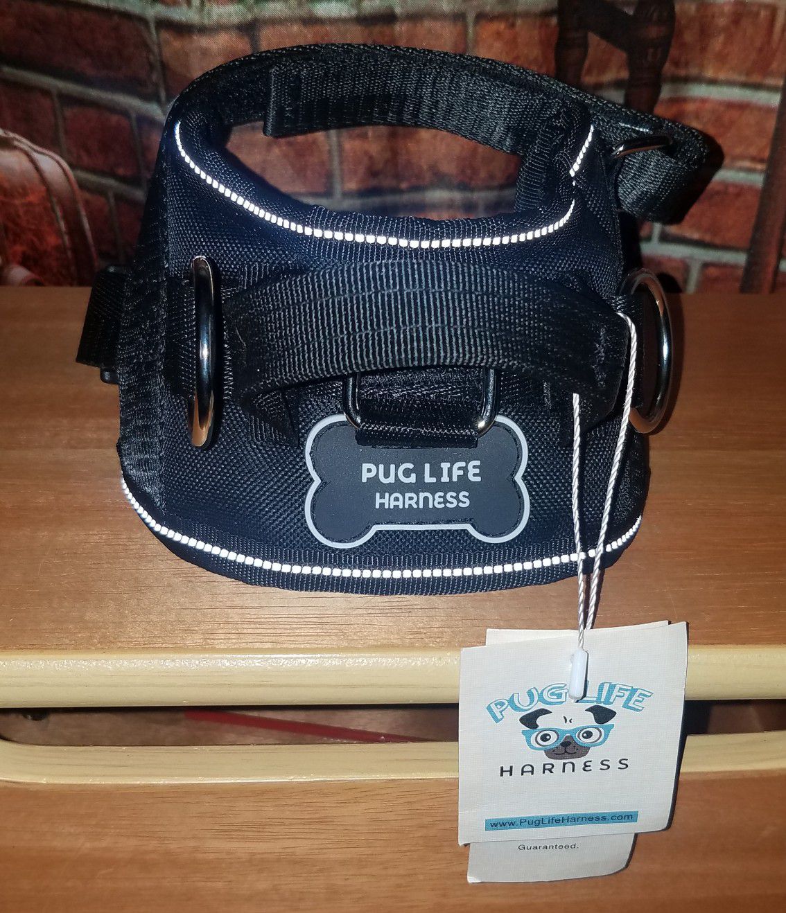 PUG LIFE NEW All-In-One No Pull Dog Harness Black Canine Collar S 5-10 lbs NWT
