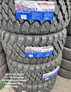 33x12.50r22 Atlander Roverclaw Mud Terrain New Set of Tires Installed and Balanced Set de Llantas Nuevas Instaladas y Balanceadas