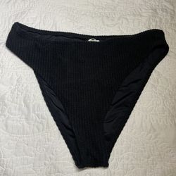 Cupshe Bikini Bottoms XL Extra Large Black Towel Material