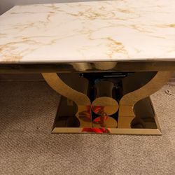 Gold And White Dining Room Table