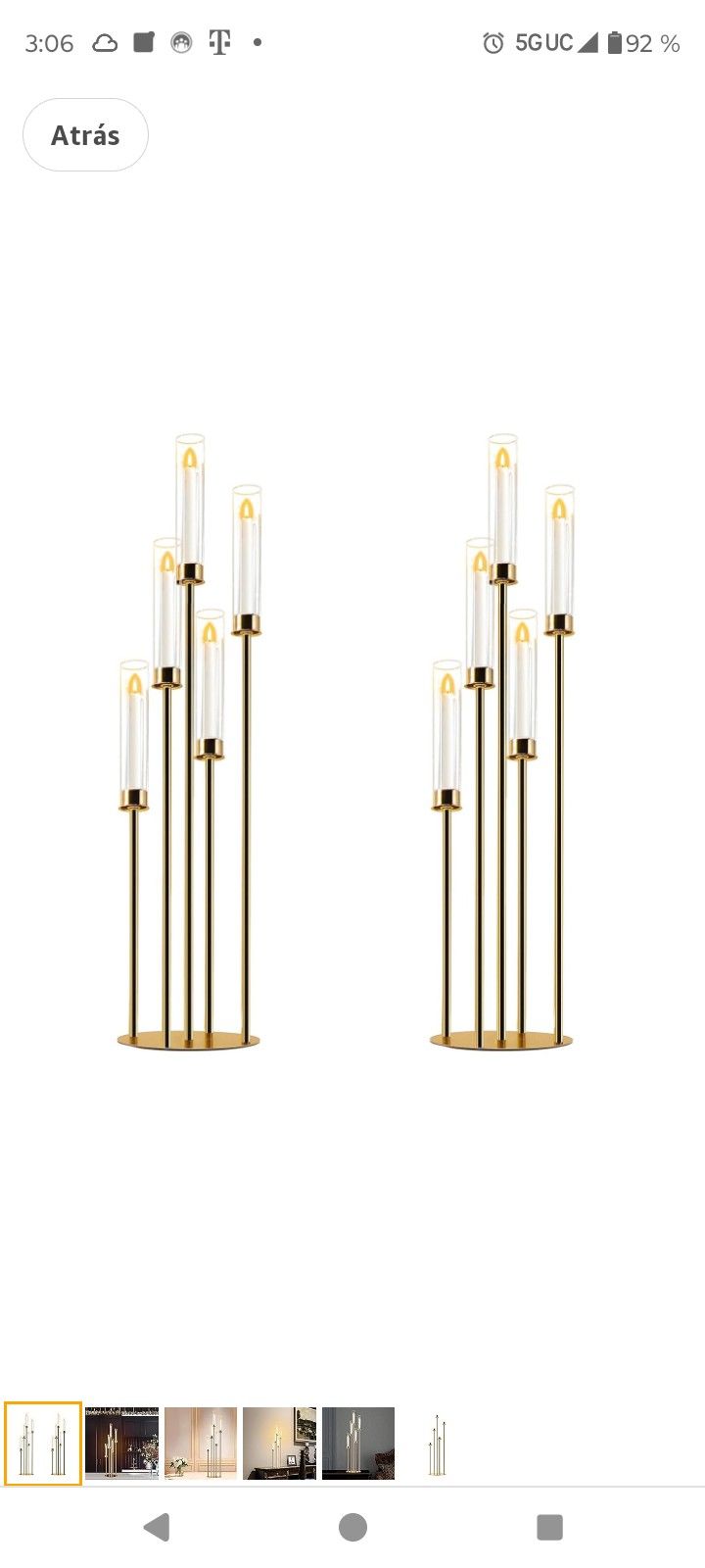 Wedding Center Pieces (2) Color Gold