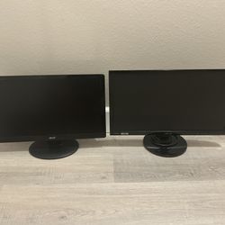 Computer Monitors Acer and Asus Big And Small Monitors Big Asus and Small Acer