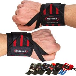 Rip Toned Wrist Wraps for Weightlifting – USPA & USAPL Approved 18" Wrist Straps for Powerlifting – Adjustable, Durable Gym Wraps with Thumb Loop – Ma