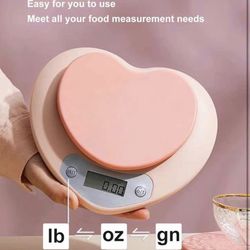 YRY Pink Heart Kitchen Scale - 11 lbs Capacity
