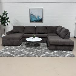 Brown Double Chaise sectional 🚛 Delivery Available