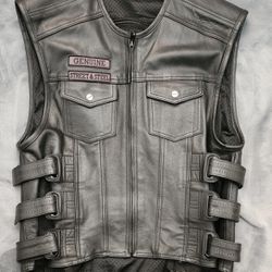 $100 2XL Leather motorcycle Vest 