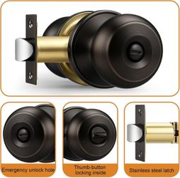 6 pack probrico privacy door knob with lock