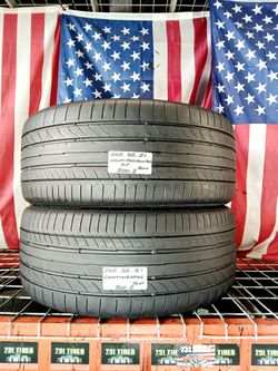 ✔️ Set of 2 Used Tires 265/35ZR21 CONTINENTAL CONTISPORTCONTACT 5P ALL SEASON 265 35 21