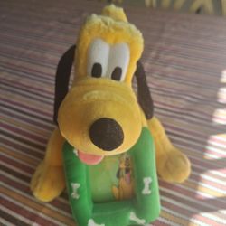 Disney Pluto Stuffed Animal  W/photo holder