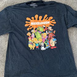 Nickelodeon Mens 90's Classic Shirt, Printed Group Vintage T-Shirt Black