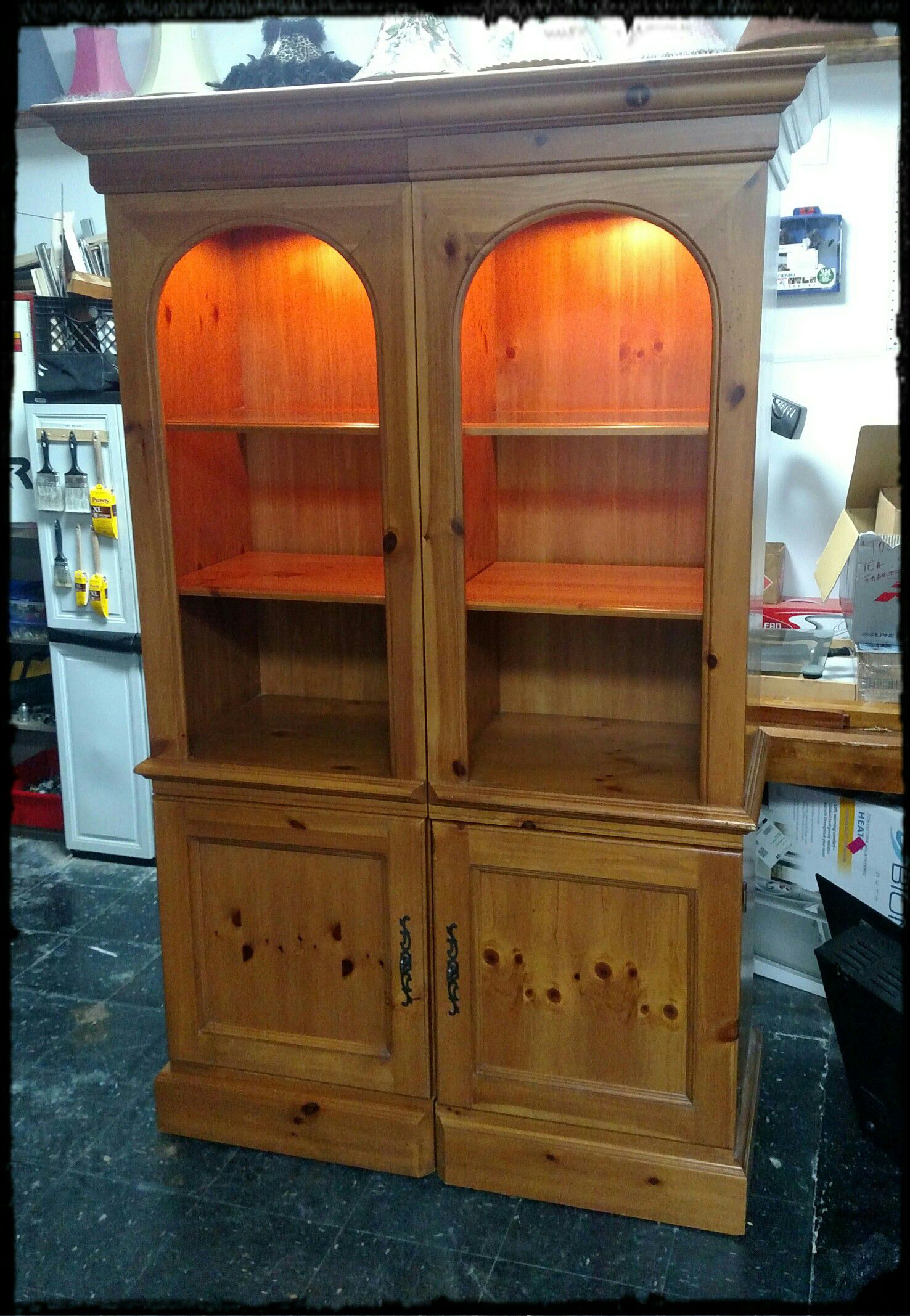Two Hooker Furniture Pine Bookcases / Hooker Pine Storage Units