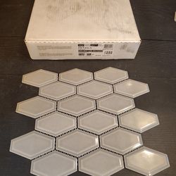 11 1/2" X 13 1/2" Porcelain hexagon mosaic 