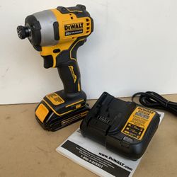 DEWALT ATOMIC 20V MAX Cordless Brushless Compact 1/4 in. Impact Driver, (1) 20V 1.3Ah Battery, Charger