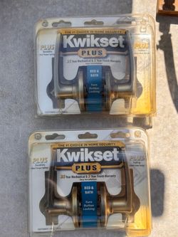 Kwikset Plus Bed & Bath Door Lever Lock Set of 2