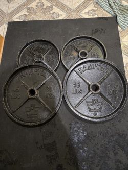 Used 35lb And 45lb Deep Dish Olympic Weight Plates 