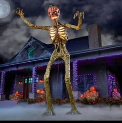 12 foot pumpkin head skeleton
