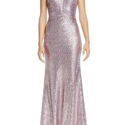 Aqua Women's Dress Lavender Sequin Fluted Long Formal Gown Size 2 