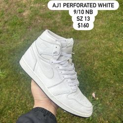 Jordan 1 Perforated White Size 13