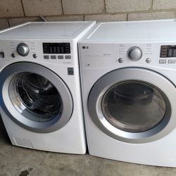 LG Front Load Washer And Stackable  Gas Dryer Set 