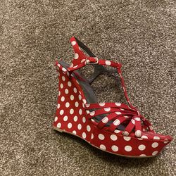Vintage Style Polka dot Wedge Heels