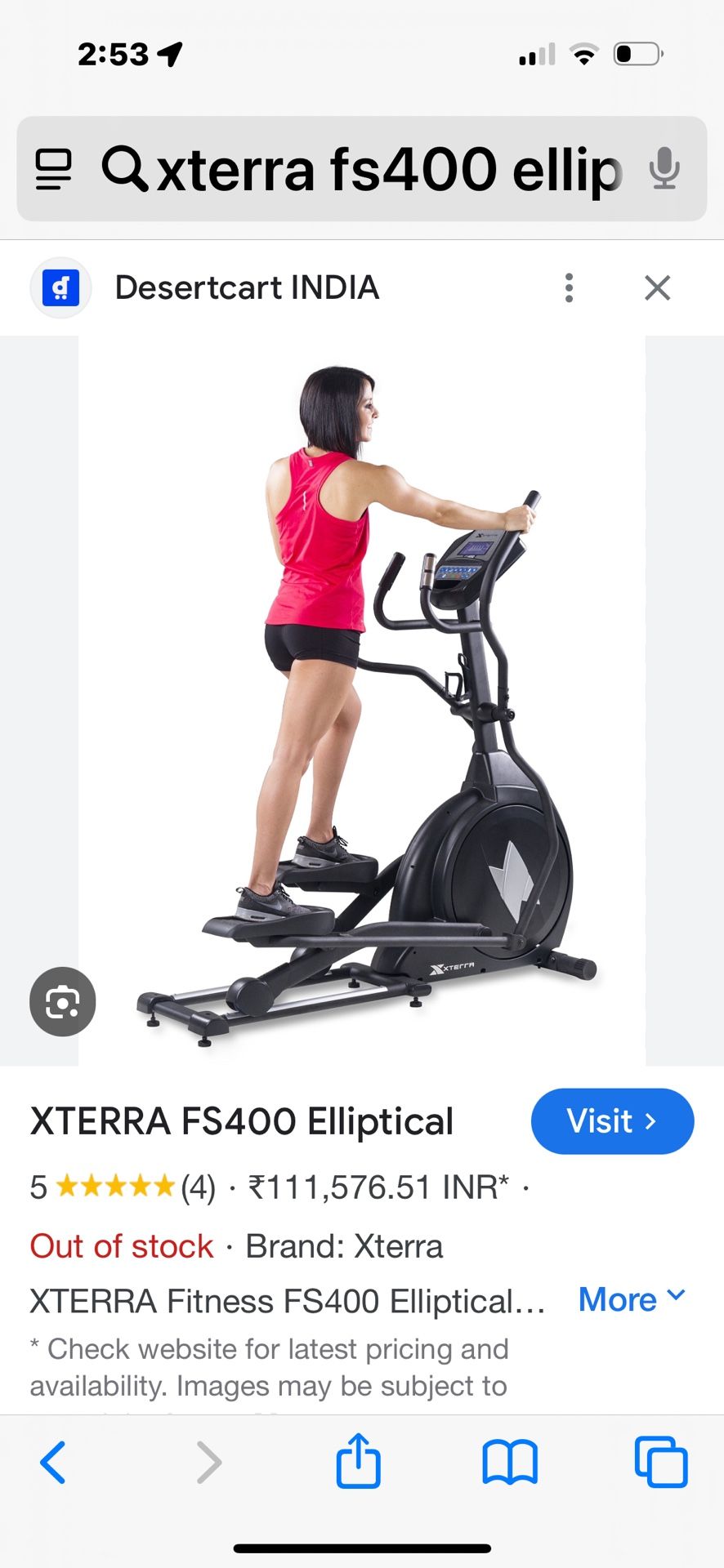Xterra FS 400 elliptical