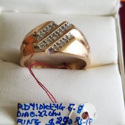 10k Yellow Gold Diamond 0.22ctw Ring Size 10