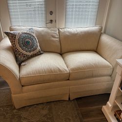 Ethan Allen love seat cream color