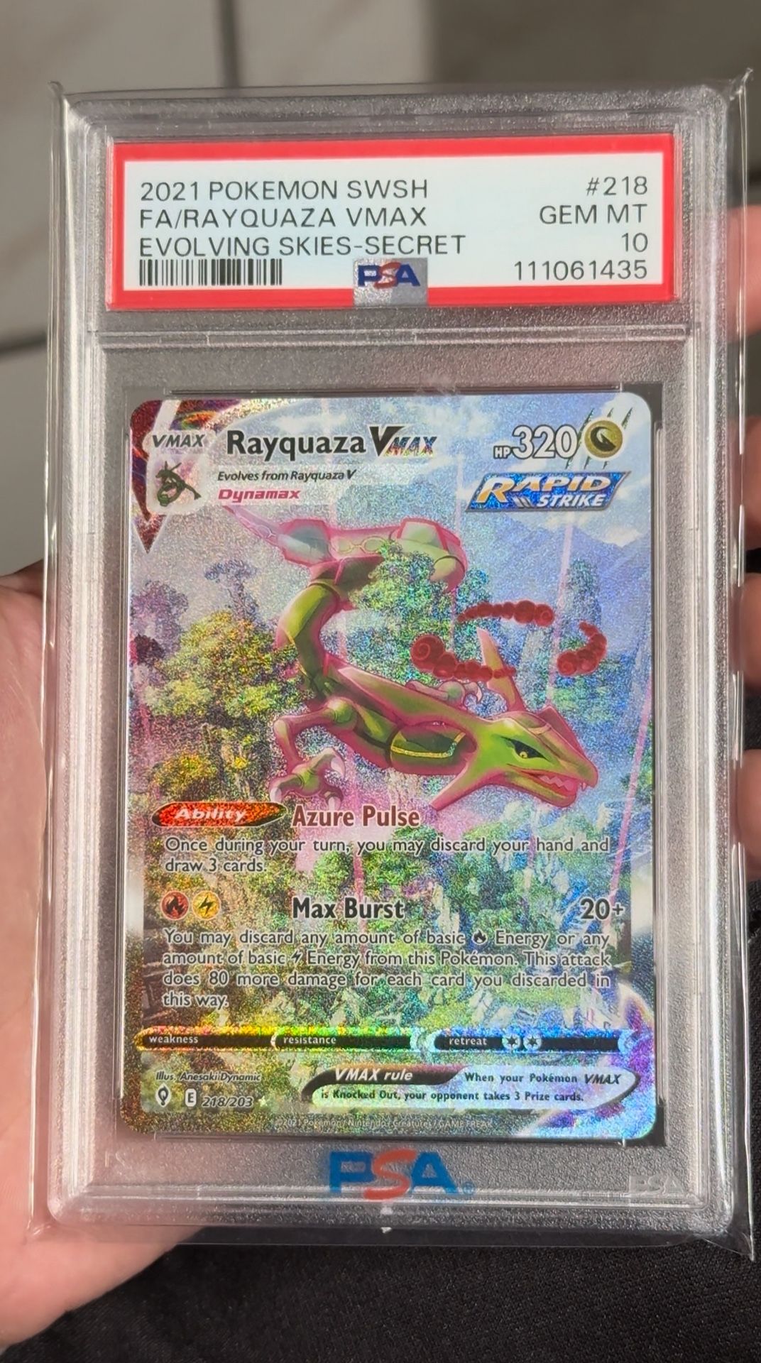 Rayquaza VMAX Alt Art PSA 10