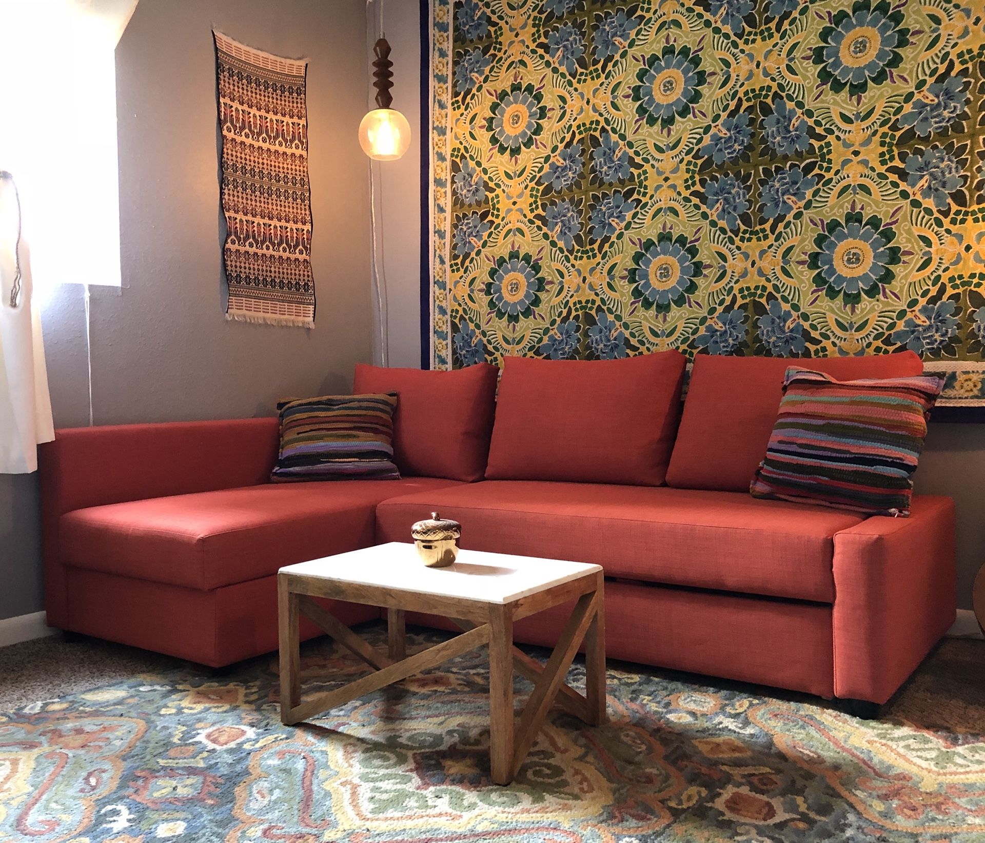 skiftebo dark orange sleeper sofa IKEA (FRIHETEN)