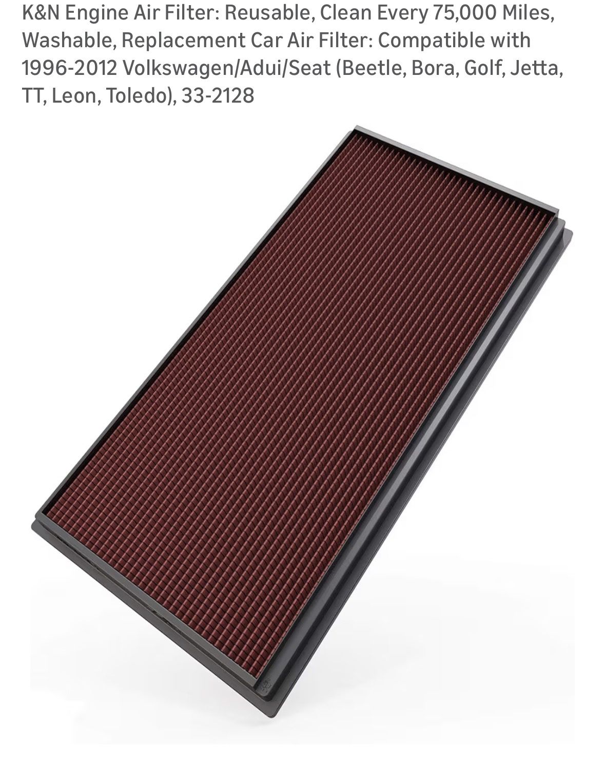 VW Jetta K&N Air Filter