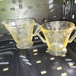 Hazel Atlas Florentine Yellow  Glass.