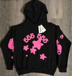 Black Sp5der Hoodie Beluga Angel Number Hoodie “555” Size L