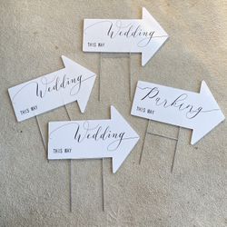 Wedding & Parking Signs with Interchangeable Arrow