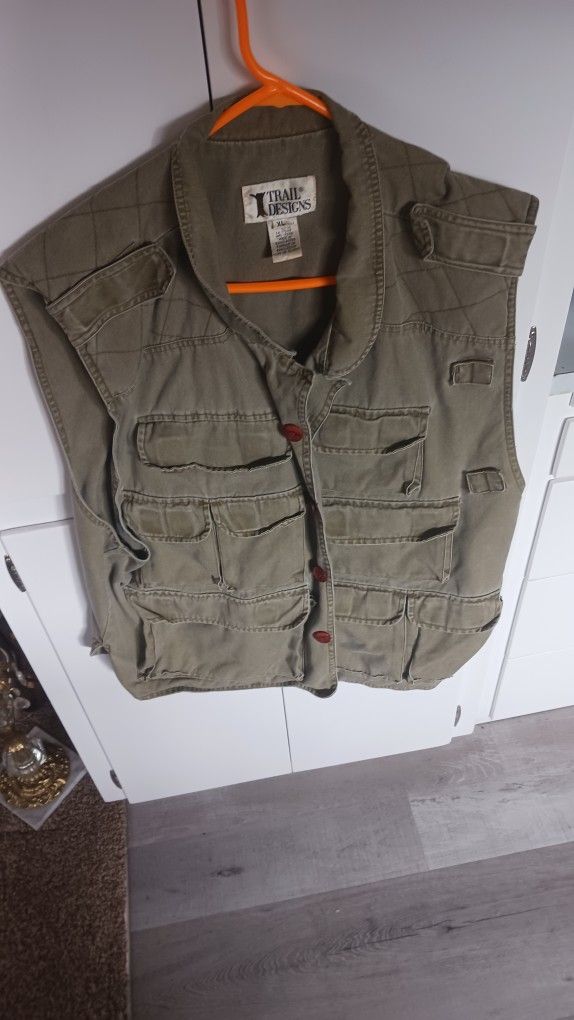 Brand New Trails- Hunting Fishing Photography Light Green Vest